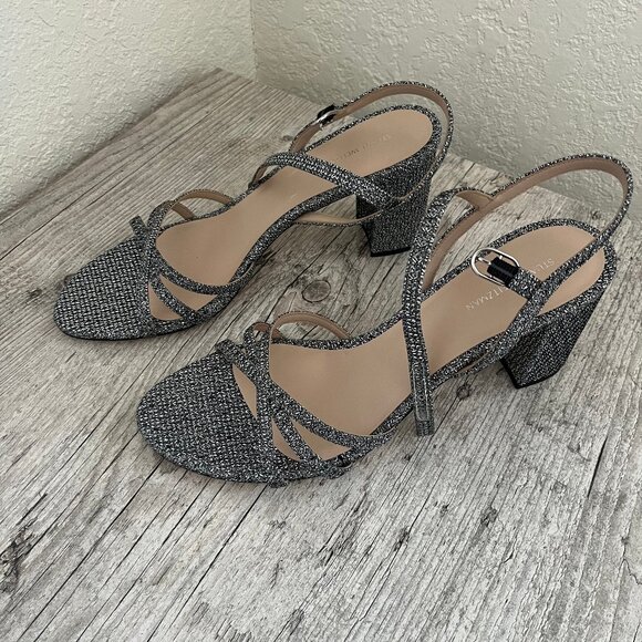 Stewart Weitzman Silver Glitter Heels - Picture 2 of 3